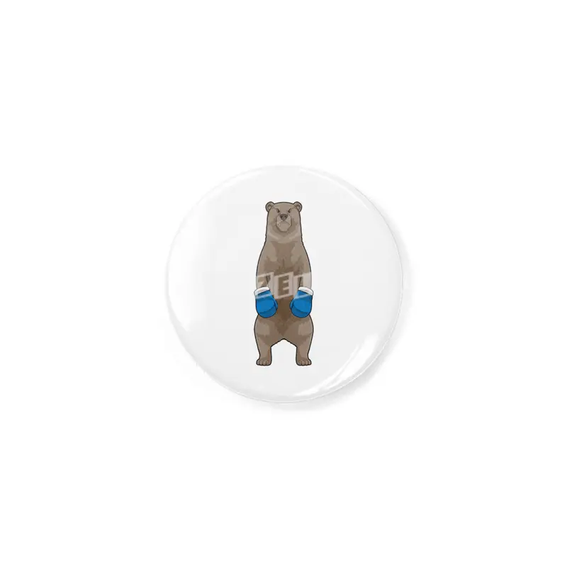 Bear as Boxer with Boxing gloves Rozet