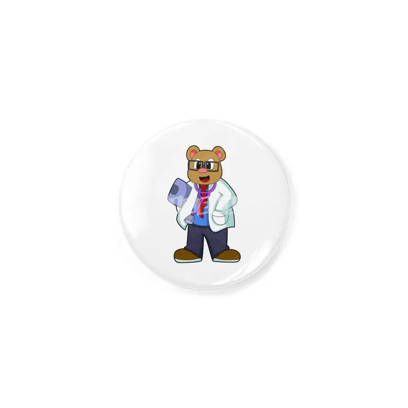 Bear as Doctor with Stethoscope Rozet