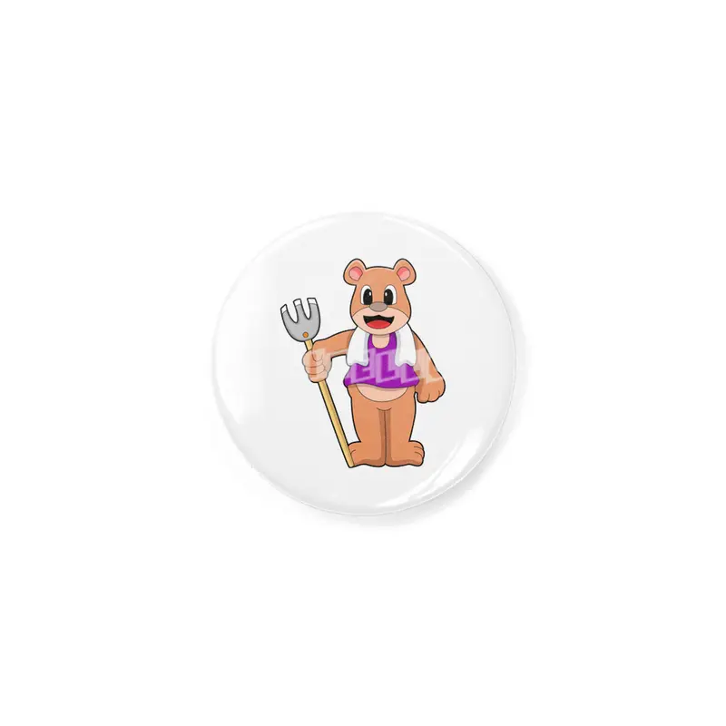 Bear as Farmer with Rake Rozet
