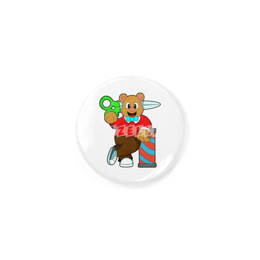 Bear as Hairdresser with Scissors Rozet