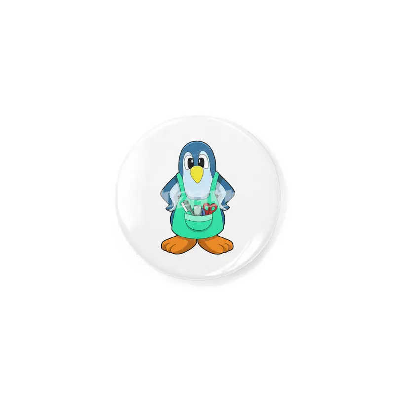 Penguin as Hairdresser with Scissors & Razor Rozet