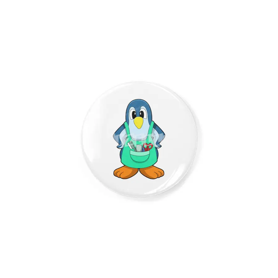Penguin as Hairdresser with Scissors & Razor Rozet