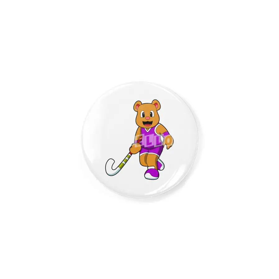 Bear at Hockey with Hockey stick Rozet