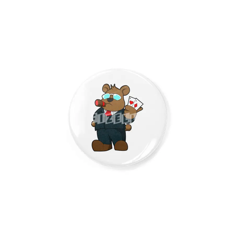 Bear at Poker with Cards Rozet