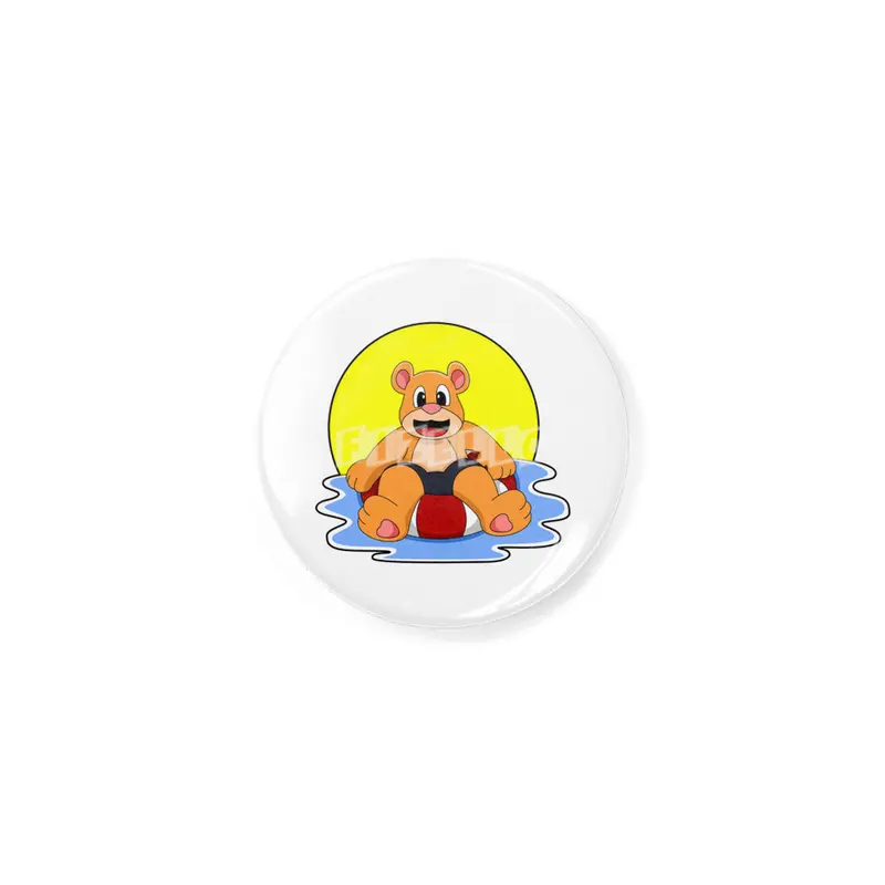 Bear at Swimming with Swim ring Rozet