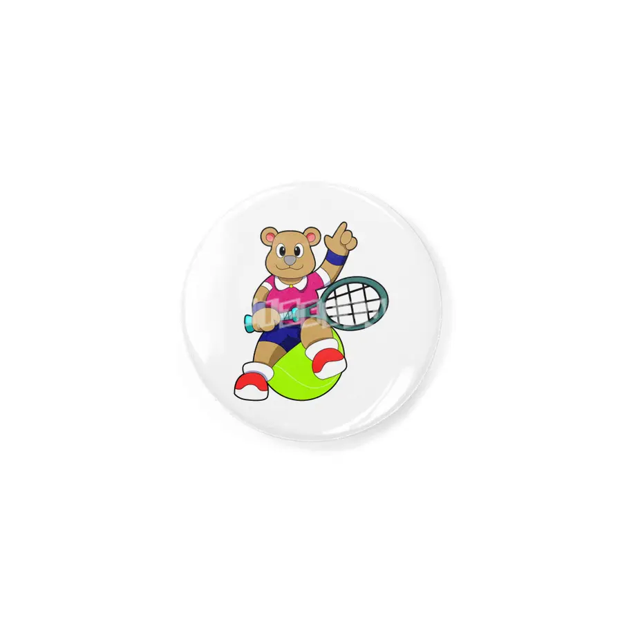 Bear at Tennis with Tennis racket & Tennis ball Rozet