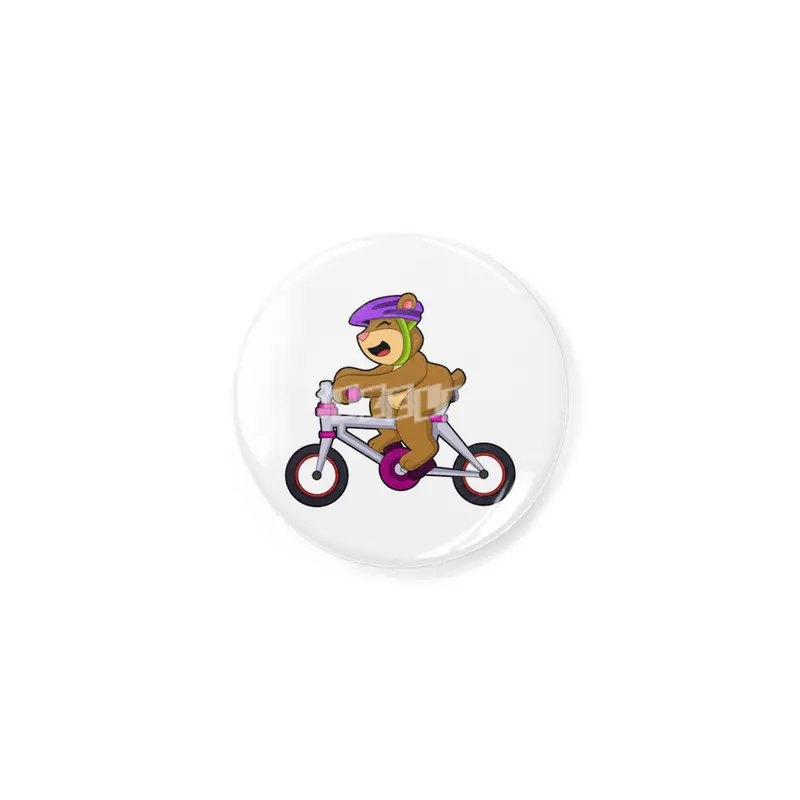 Bear with Bicycle & Helmet Rozet