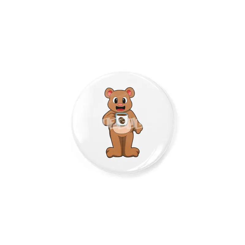 Bear with Cup of Coffee Rozet