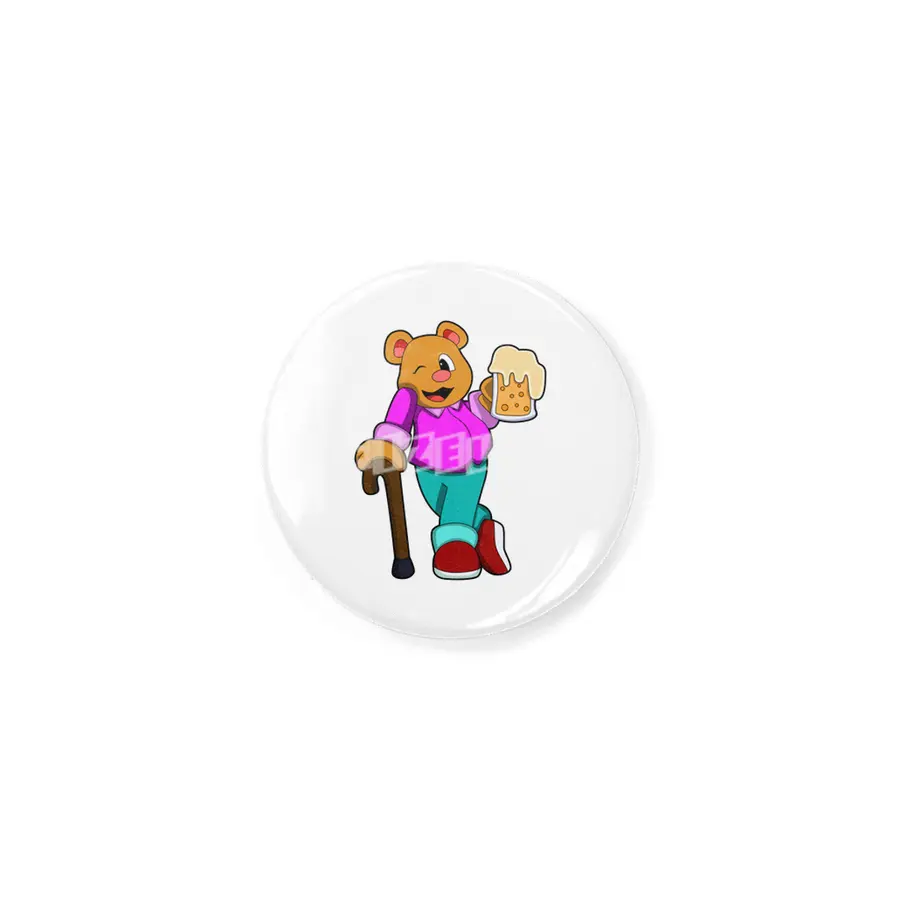 Bear with Glass of Beer & Walkingstick Rozet
