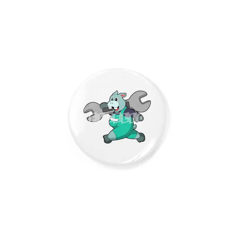 Hippo as Mechanic with Wrench Rozet
