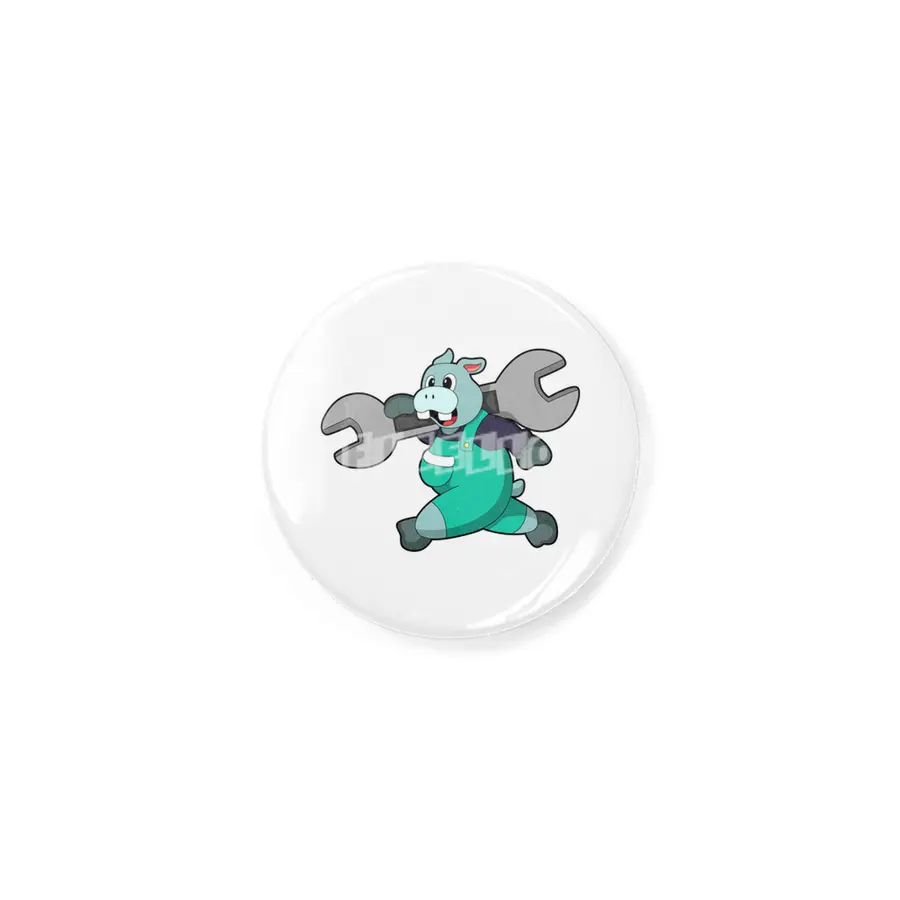 Hippo as Mechanic with Wrench Rozet
