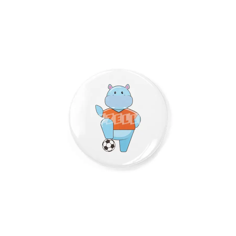 Hippo as Soccer player with Soccer ball Rozet