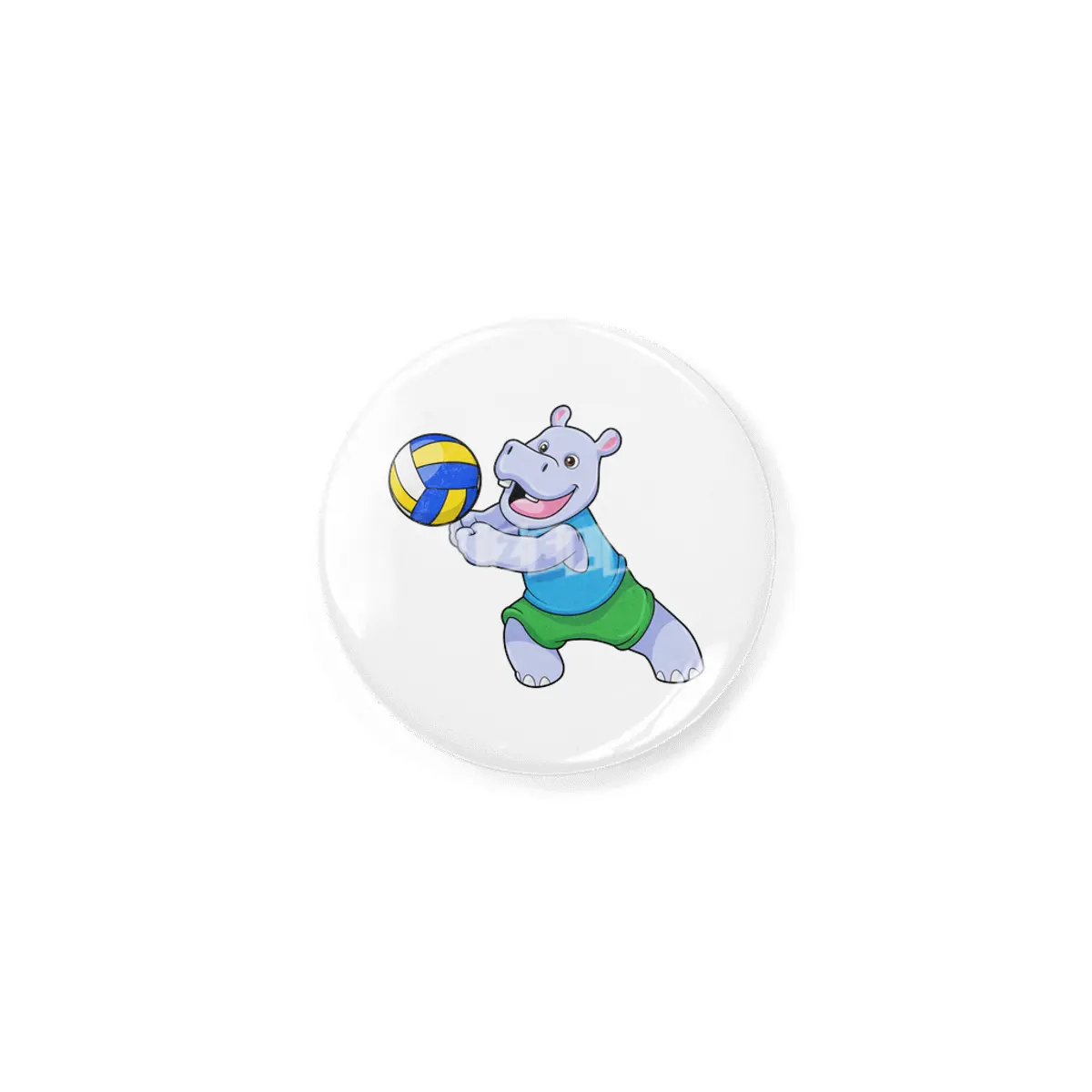 Hippo as Volleyball player with Volleyball Rozet
