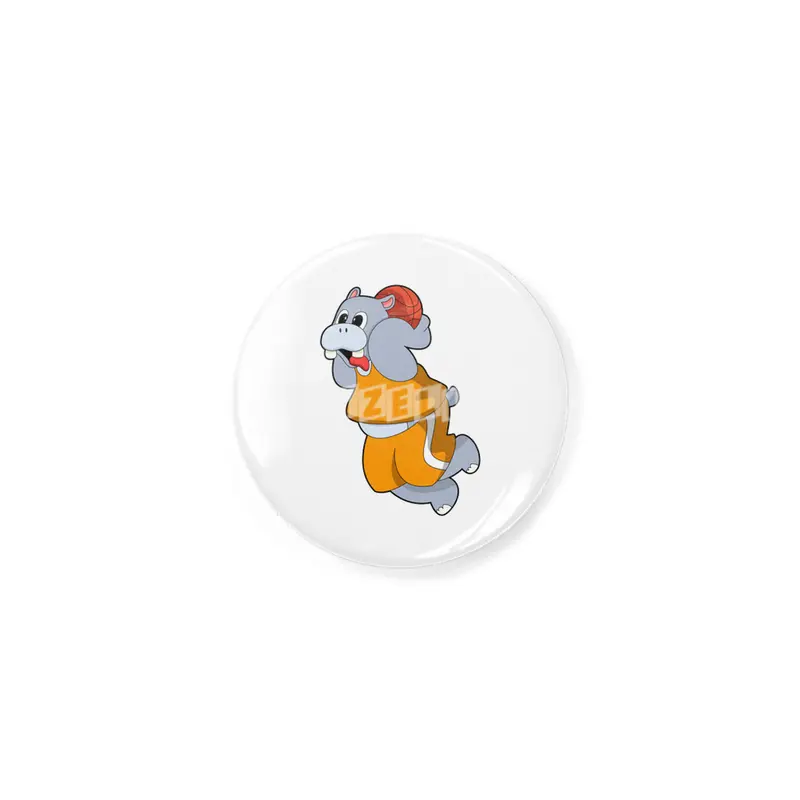 Hippo at Basketball Sports Rozet
