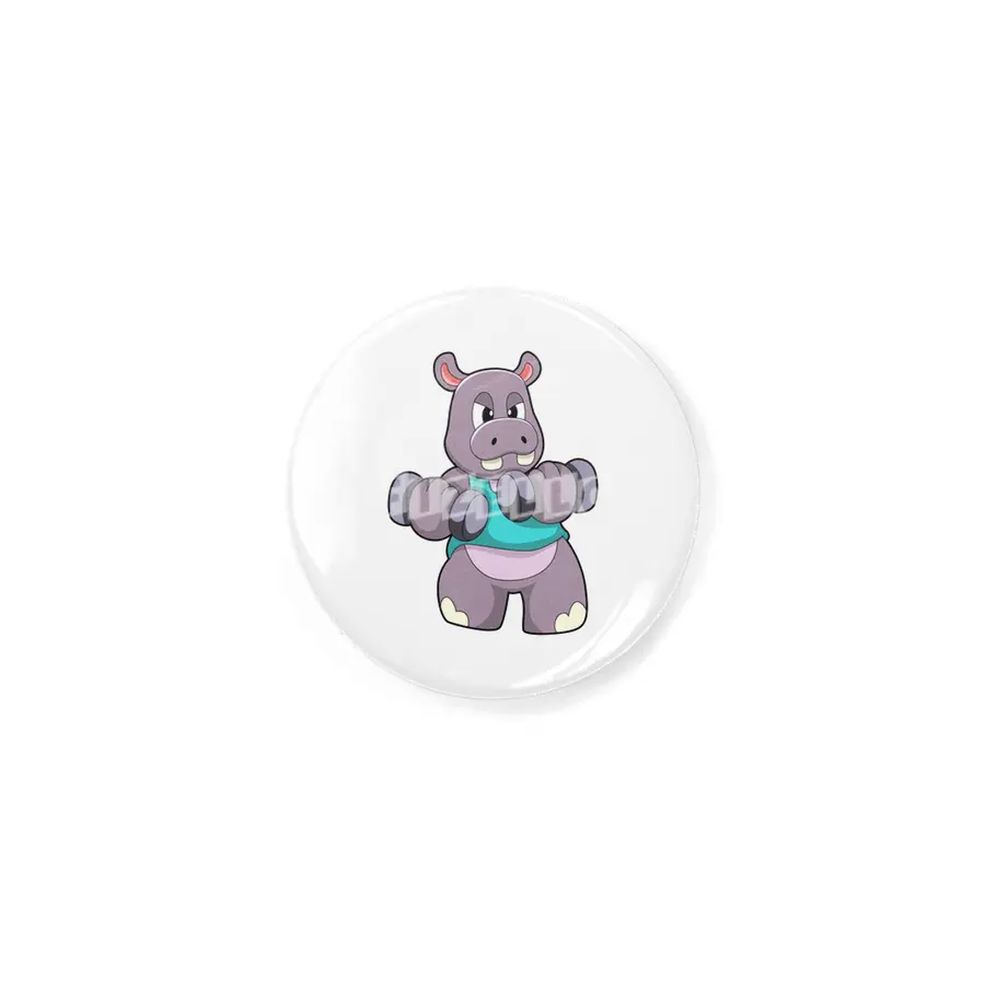 Hippo at Bodybuilding with Dumbbells Rozet