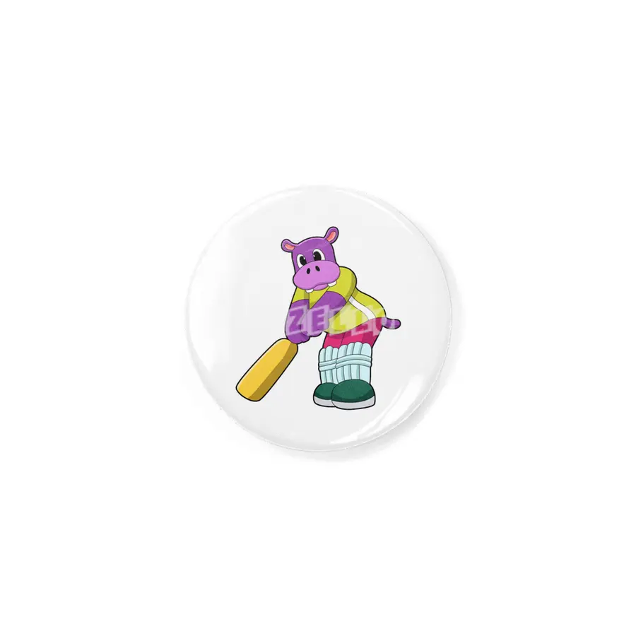 Hippo at Cricket with Cricket bat Rozet