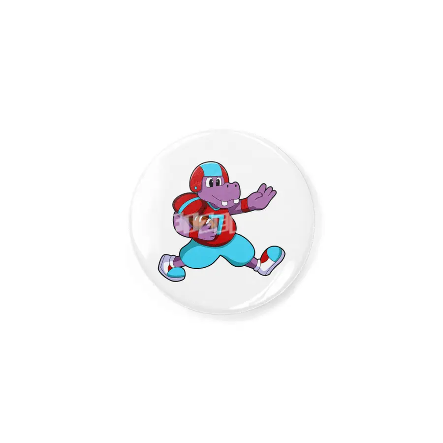 Hippo at Sports with Football & Helmet Rozet