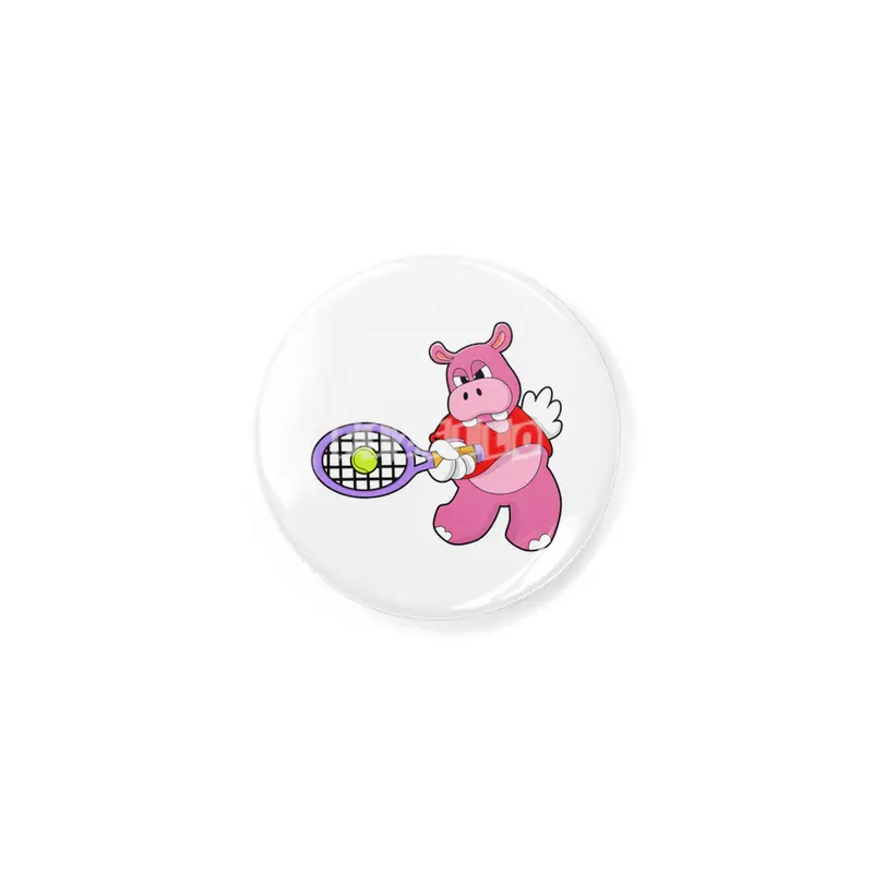 Hippo at Tennis with Tennis racket Rozet