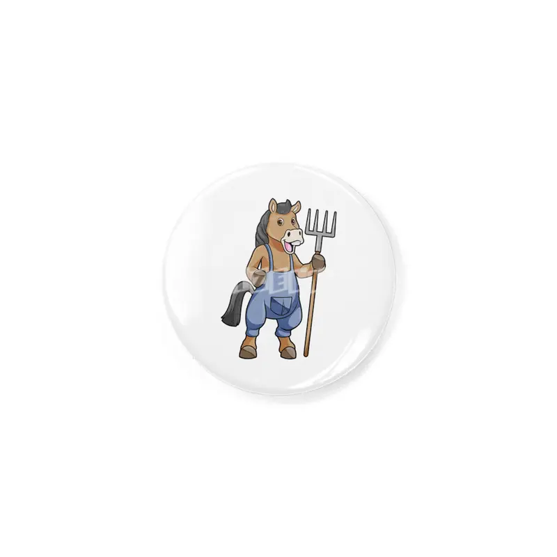 Horse as Farmer with Rake Rozet