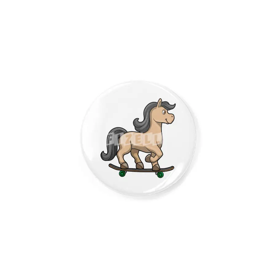 Horse as Skater with Skateboard Rozet