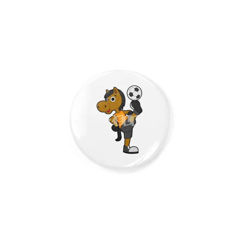 Horse as Soccer player with Soccer ball Rozet