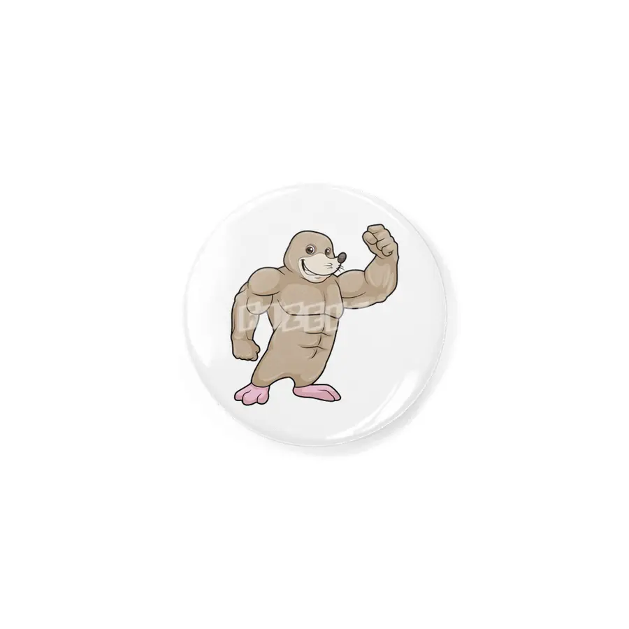 Mole as Bodybuilder with big Muscles Rozet