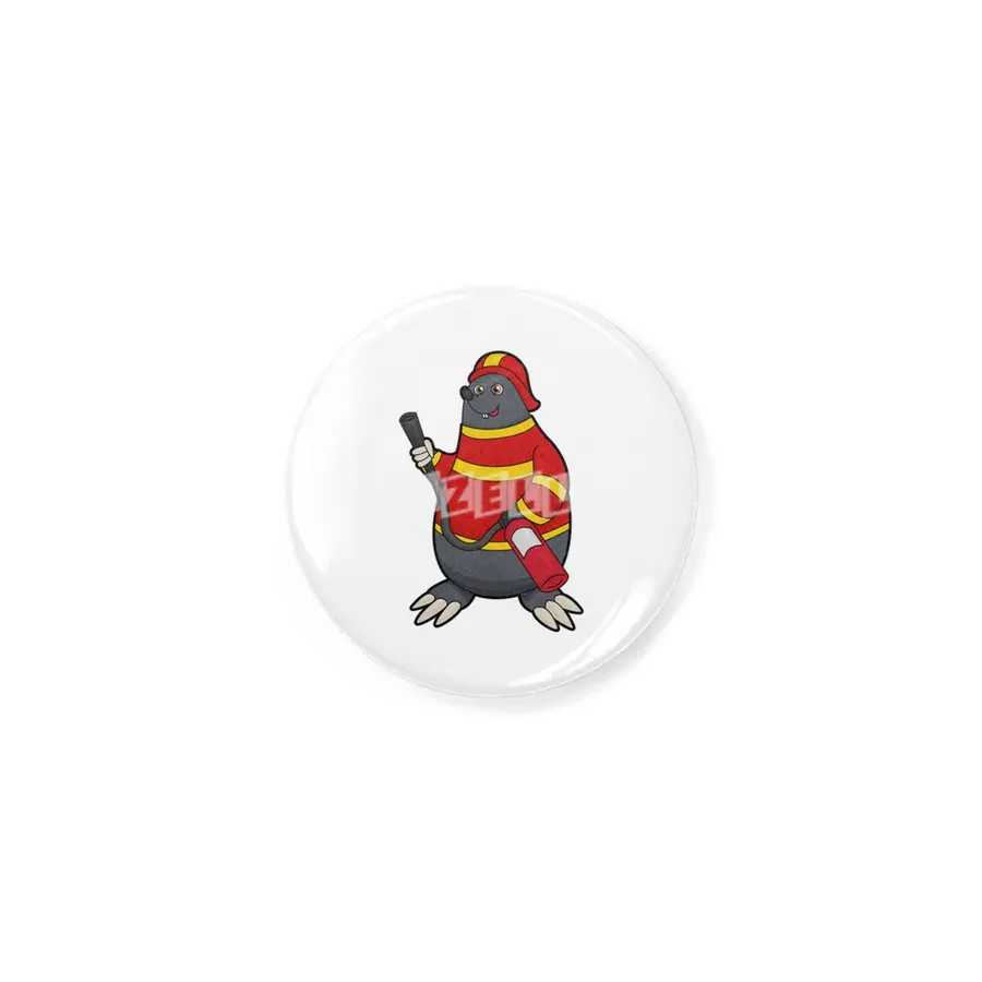 Mole as Firefighter with Fire extinguisher Rozet