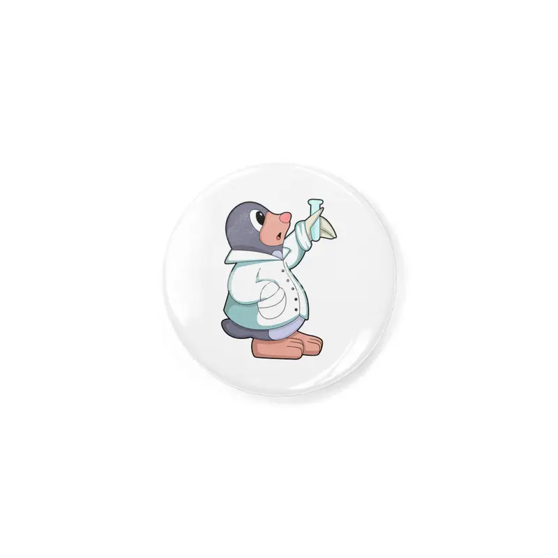 Mole as Scientist with Test tube Rozet