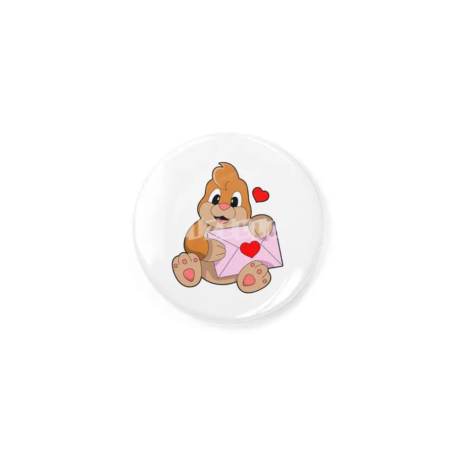 Mole with Heart Envelope Rozet