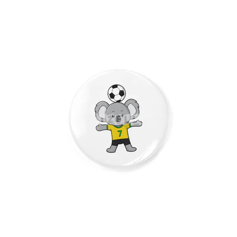 Koala as Soccer player with Soccer ball Rozet