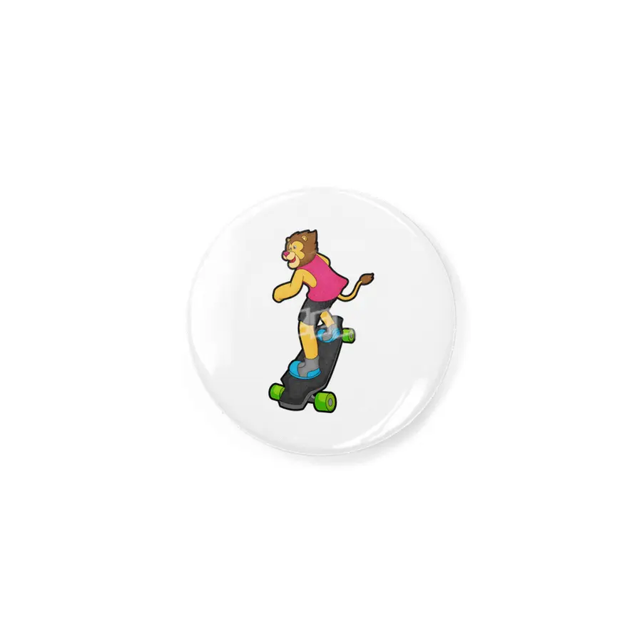 Lion as Skateboarder with Skateboard Rozet