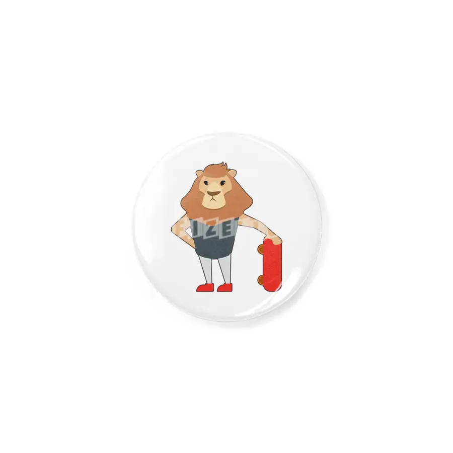 Lion as Skater with Skateboard Rozet