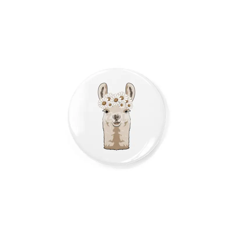 Llama with white Blossoms Rozet