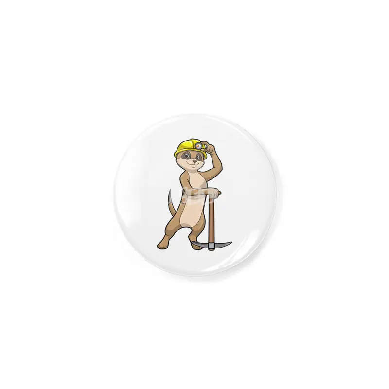 Meerkat as Miner with Pickaxe Rozet