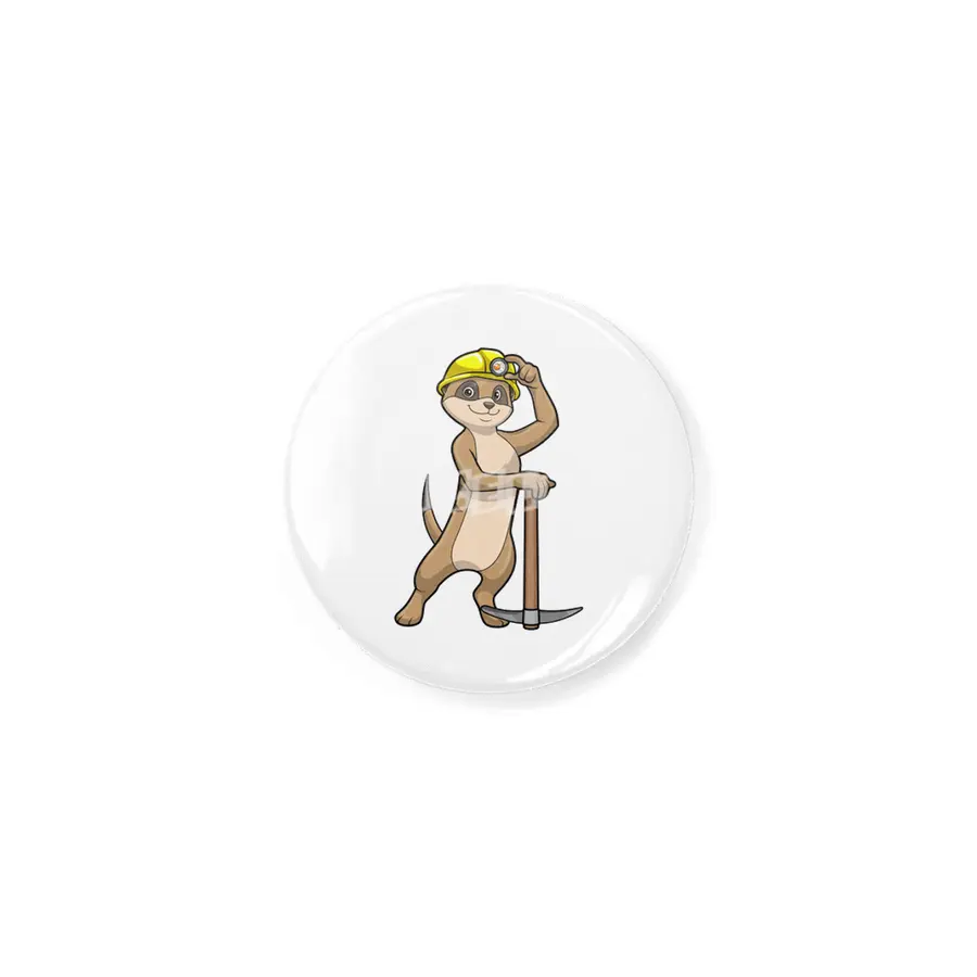 Meerkat as Miner with Pickaxe Rozet