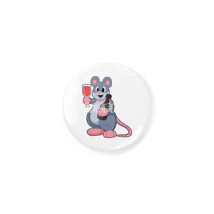 Mouse with Glass of Wine & Bottle Wine Rozet