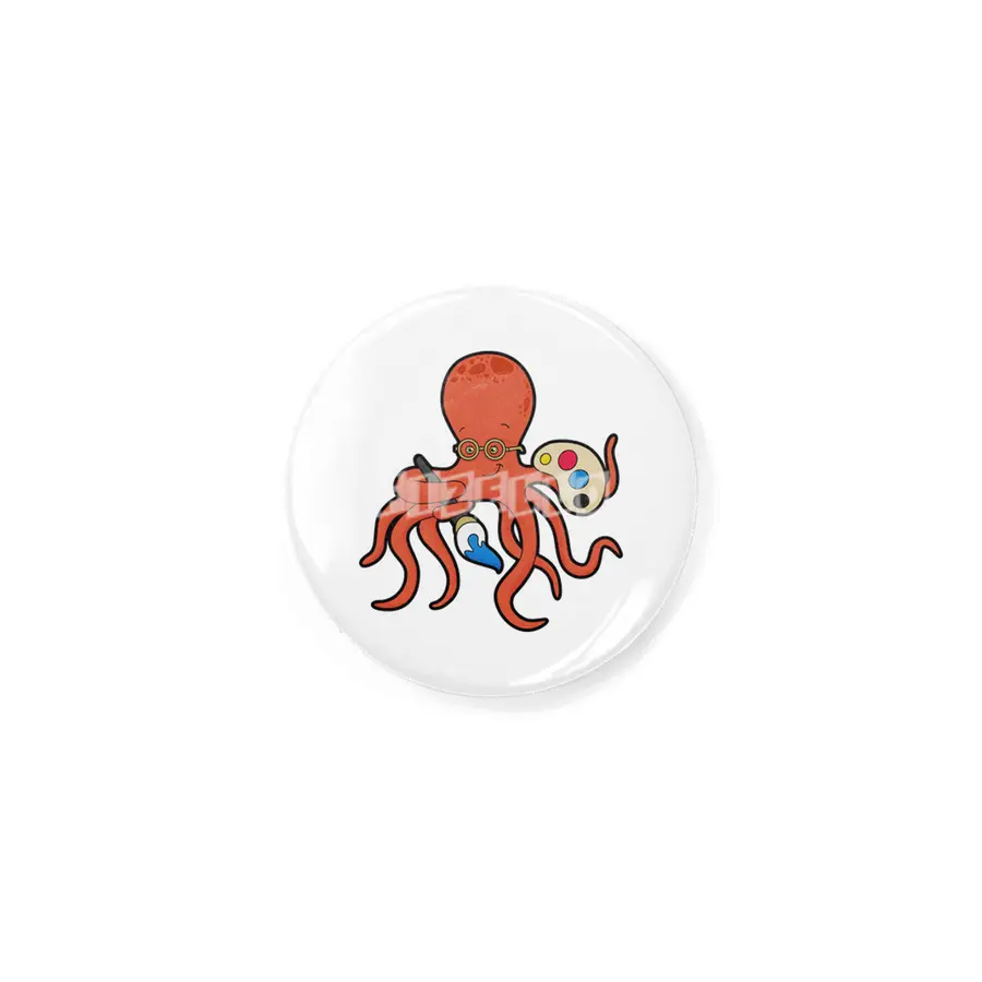 Octopus as Painter with Paint & Brush Rozet