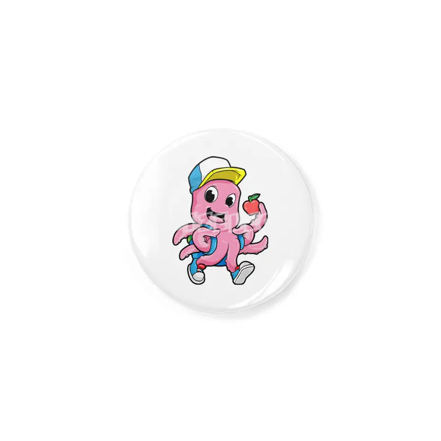Octopus as Student with Backpack & Apple Rozet