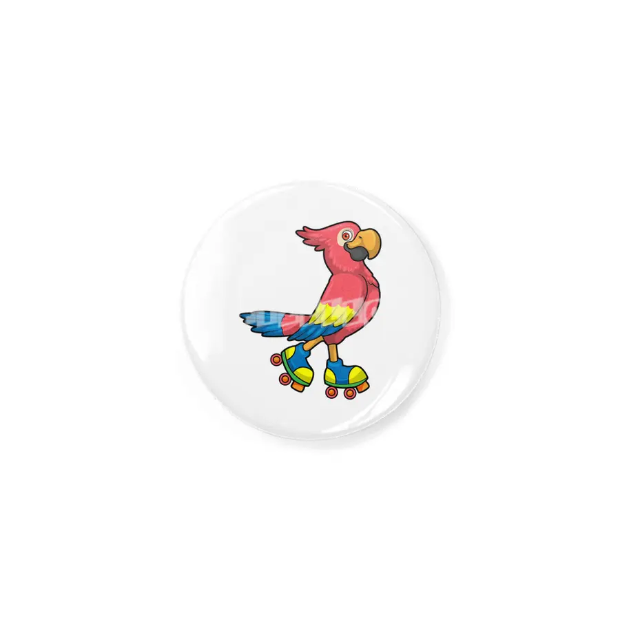 Parrot as Skater with Roller skates Rozet