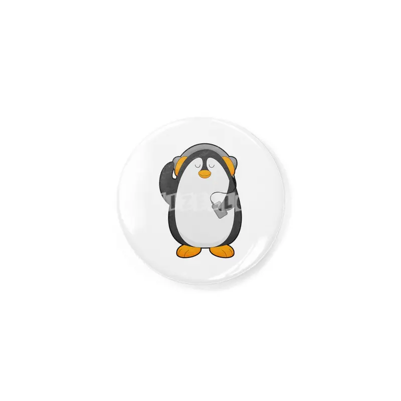 Penguin & Mobile phone with Headset Rozet