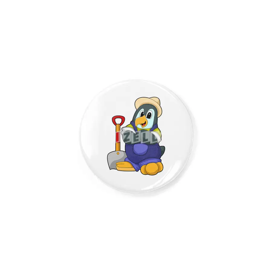 Penguin as Farmer with Shovel Rozet