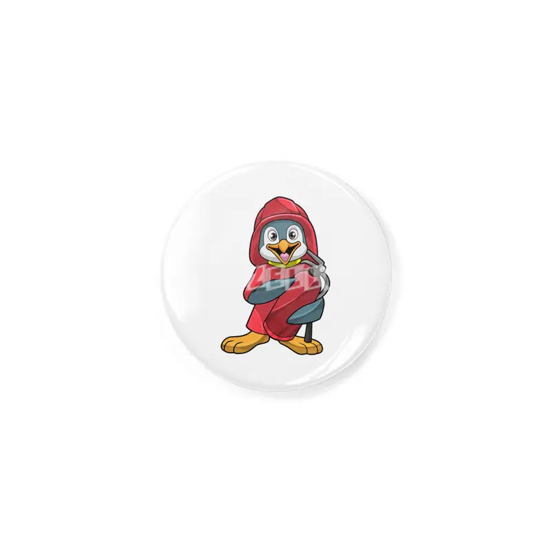 Penguin as Firefighter with Fire extinguisher Rozet