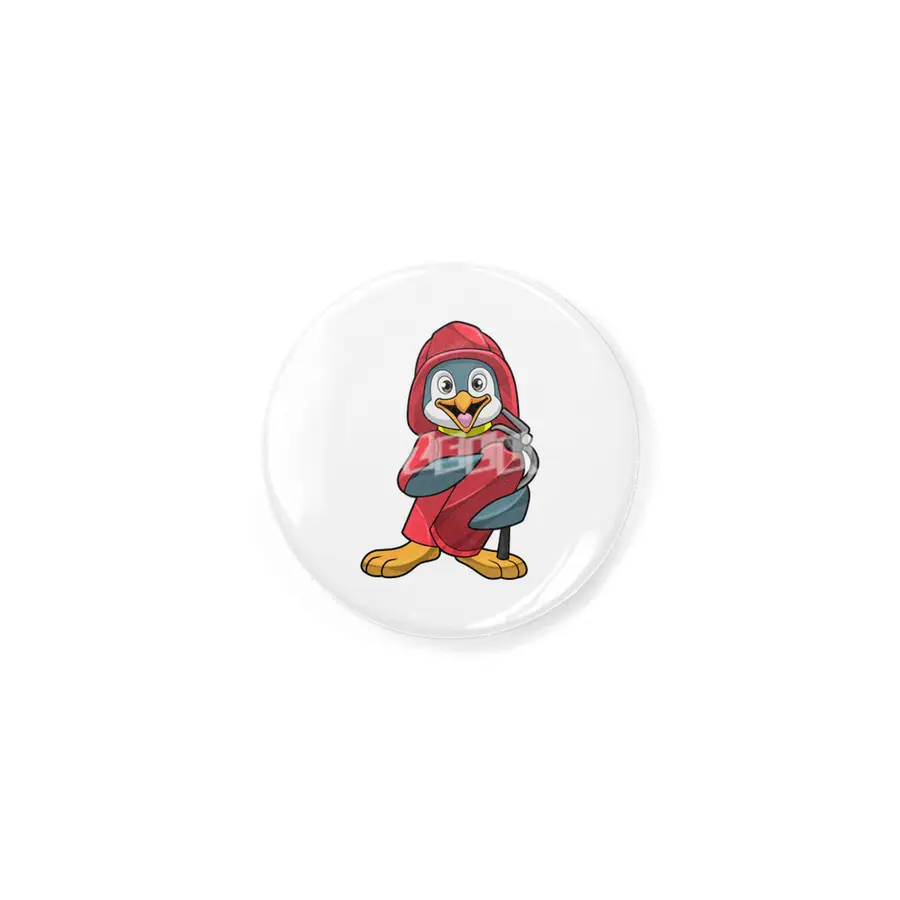 Penguin as Firefighter with Fire extinguisher Rozet