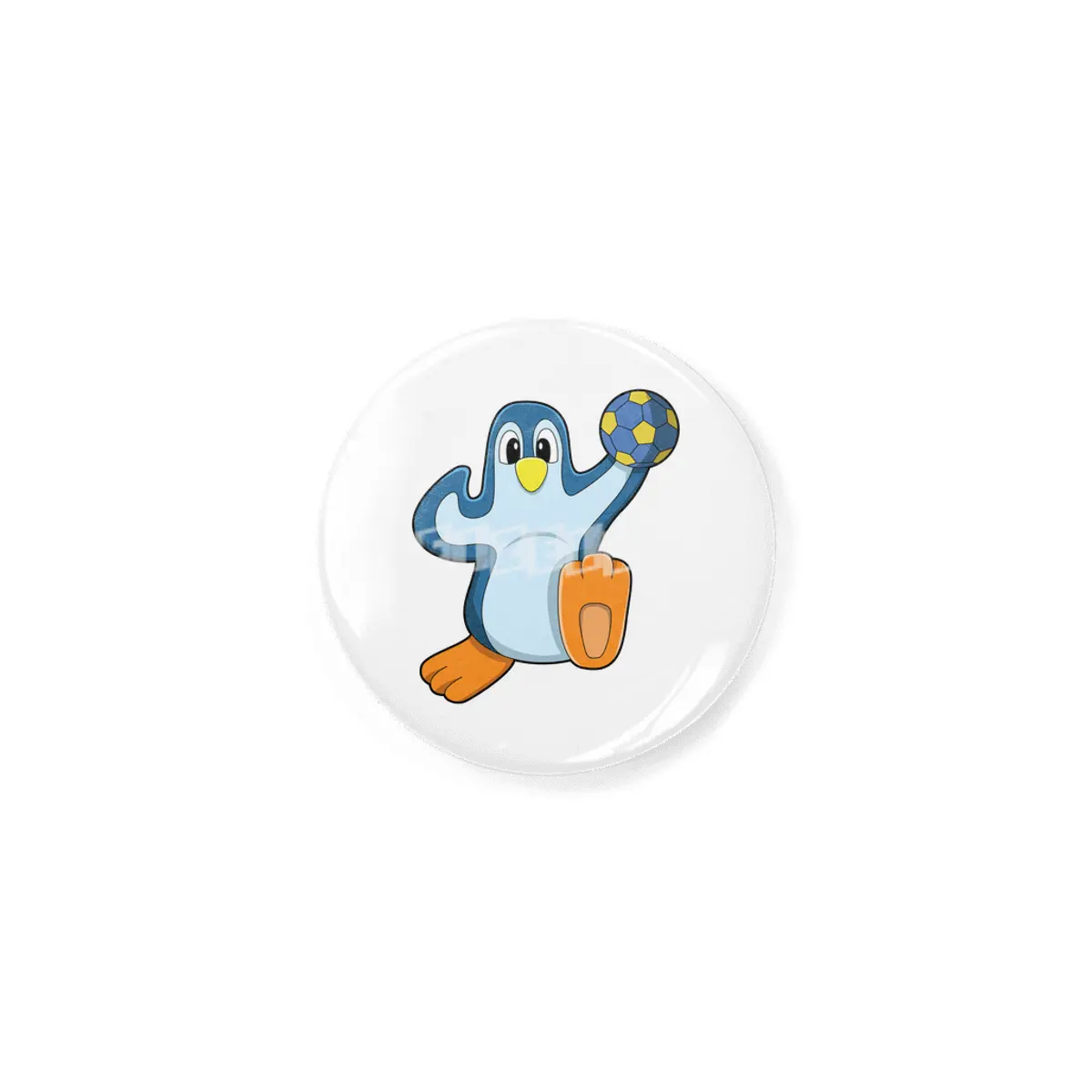 Penguin as Handball player with Handball Rozet