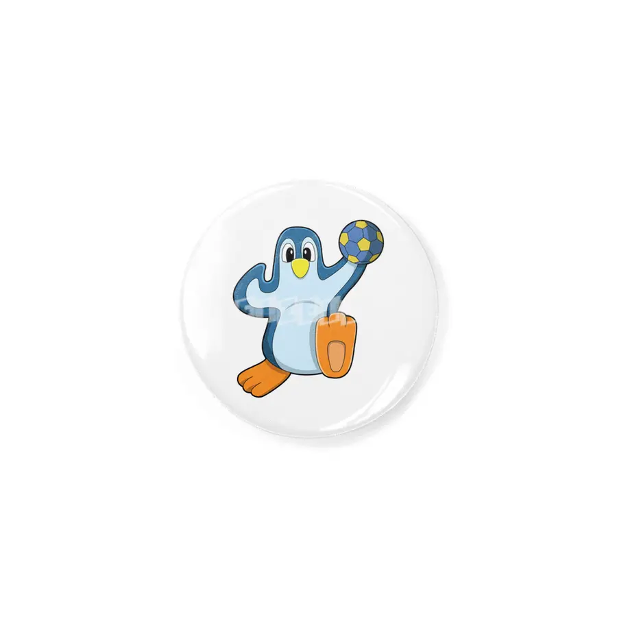 Penguin as Handball player with Handball Rozet