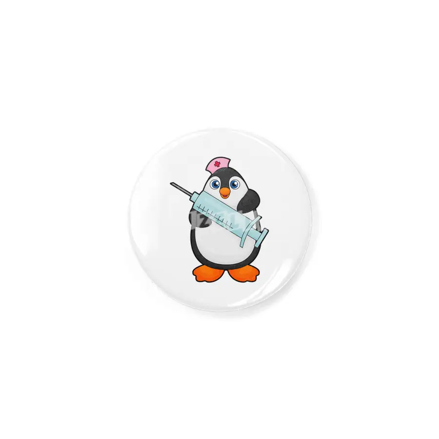 Penguin as Nurse at Vaccination with Syringe Rozet