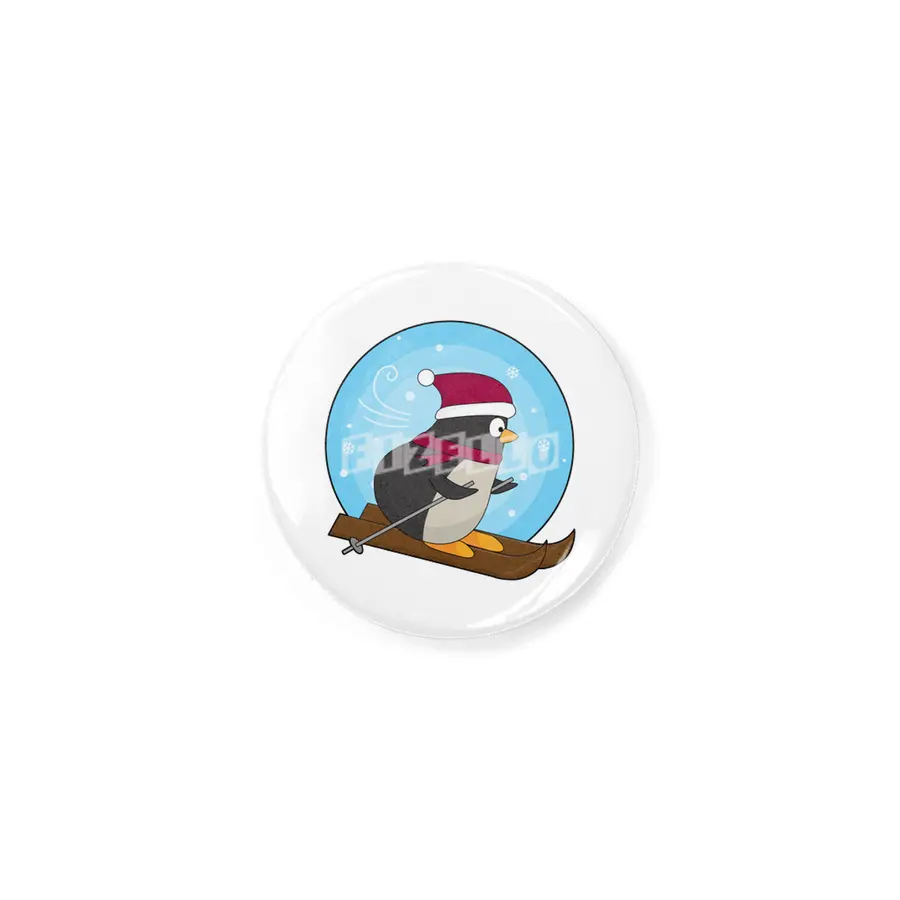 Penguin as Skier with Skis Rozet
