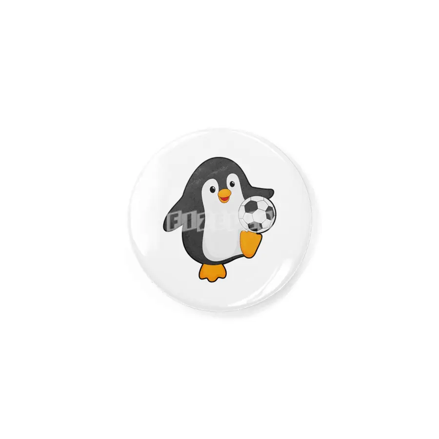 Penguin as Soccer player with Soccer ball Rozet