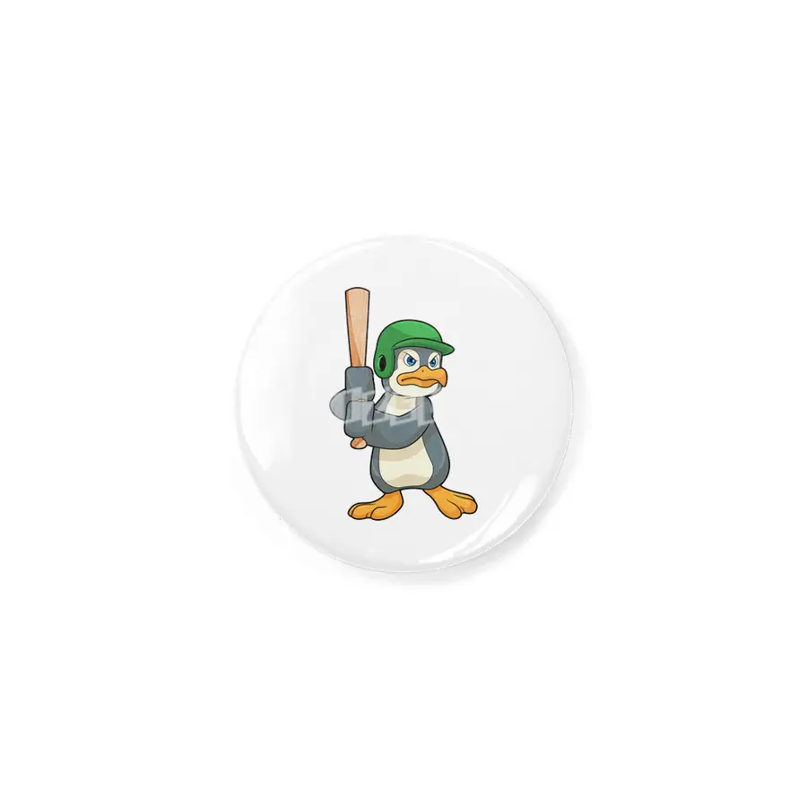 Penguin at Baseball with Baseball bat & Helmet Rozet