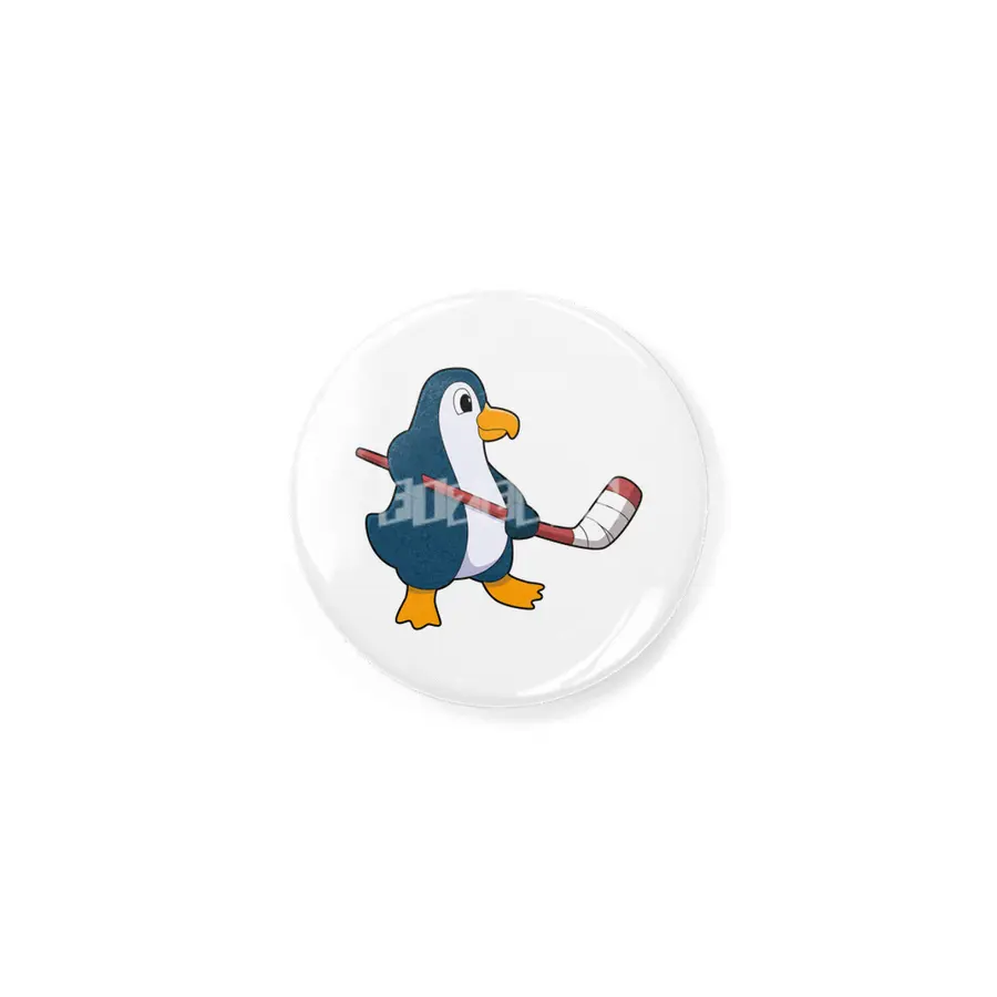 Penguin at Ice hockey with Ice hockey stick Rozet